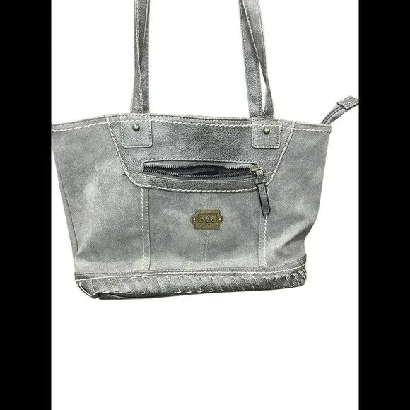 BOC Born Concept Faux Leather Shoulder Purse Handbag in Gray & Black - Picture 2 of 9